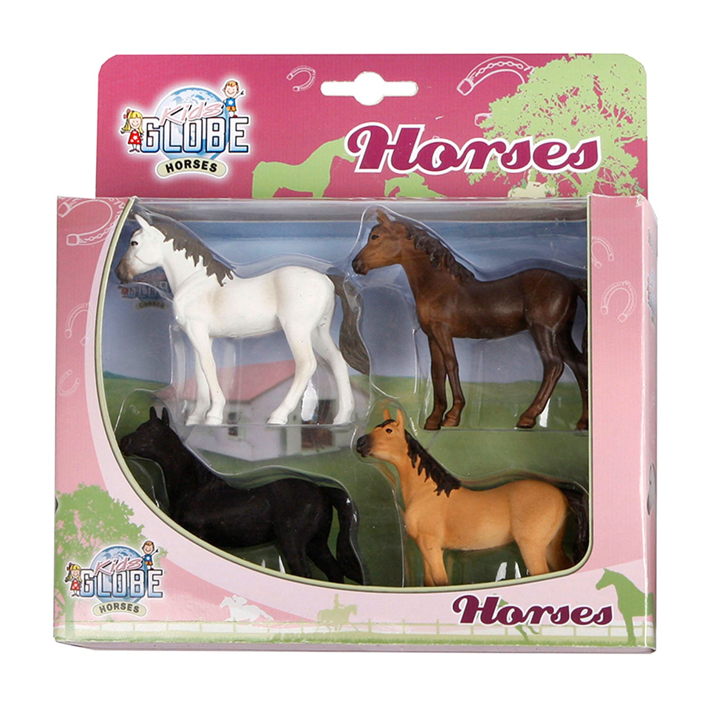 Kids Globe paarden, 4st. 1:32
