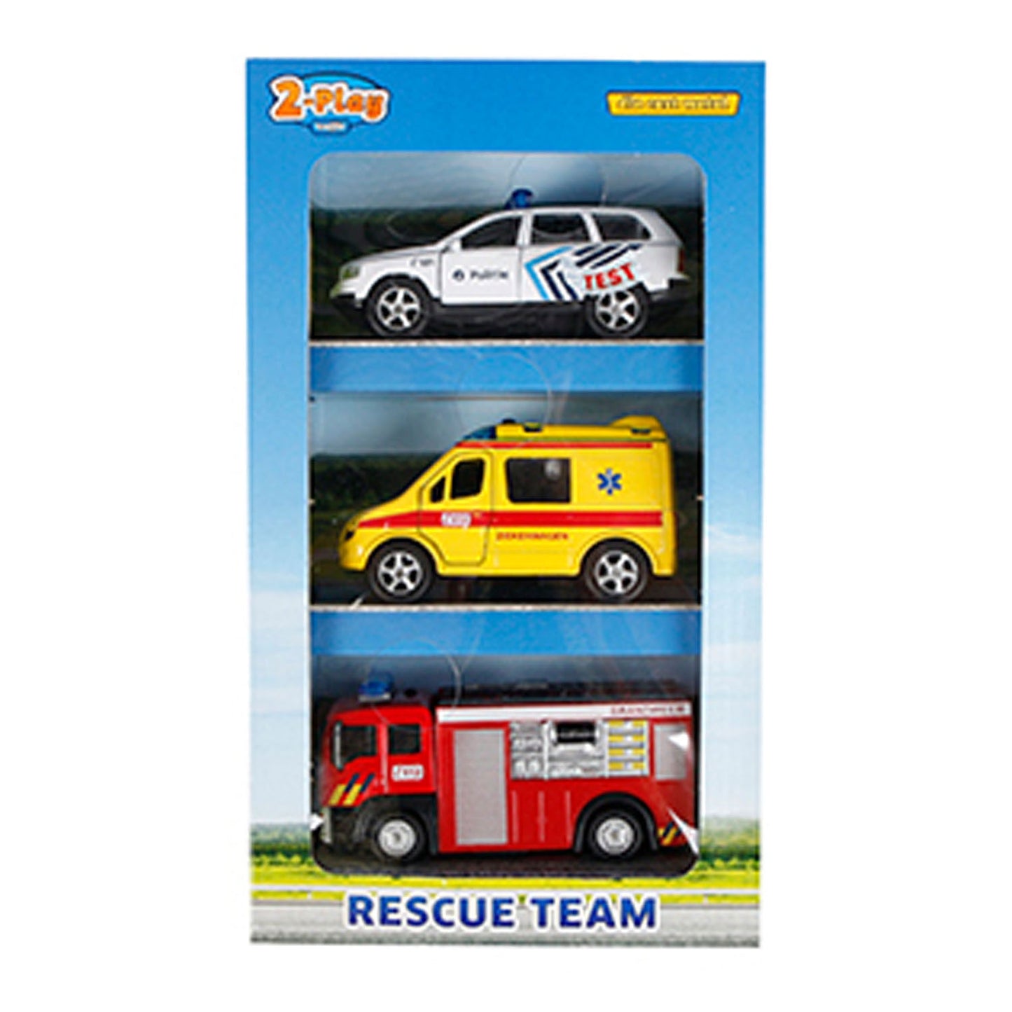2-Play die-cast hulpdienst voertuigen belgië