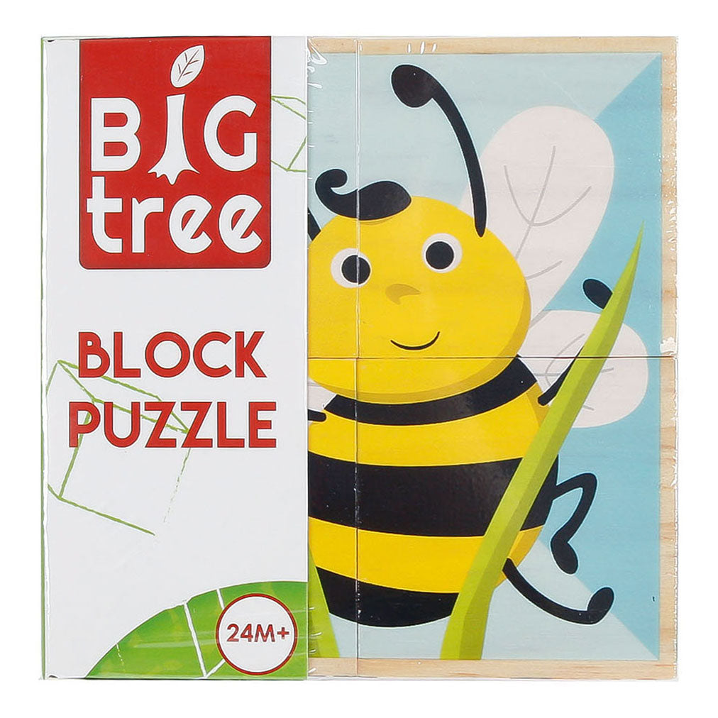 Toys Amsterdam blokkenpuzzel dieren junior hout 10 cm 4-delig