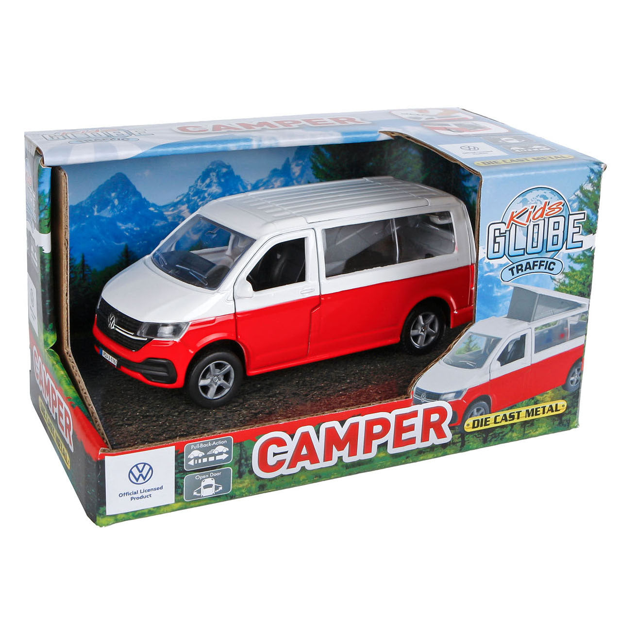 Kids Globe Vw transporter camper pull back 13,5cm