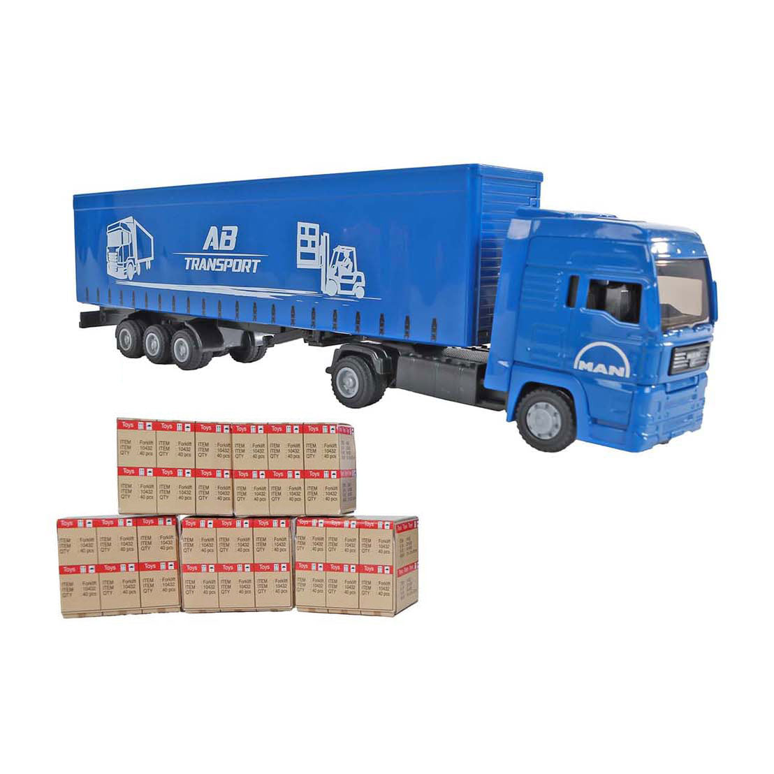 Kids GLOBE man vrachtwagen met oplegger, 30cm