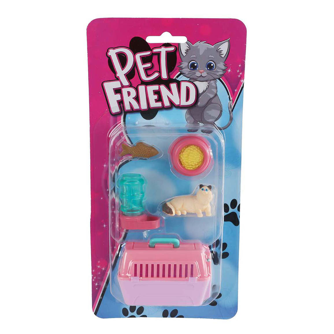Pet Friend poes met accessoires 7,5 cm 6 assorti | 12 stuks