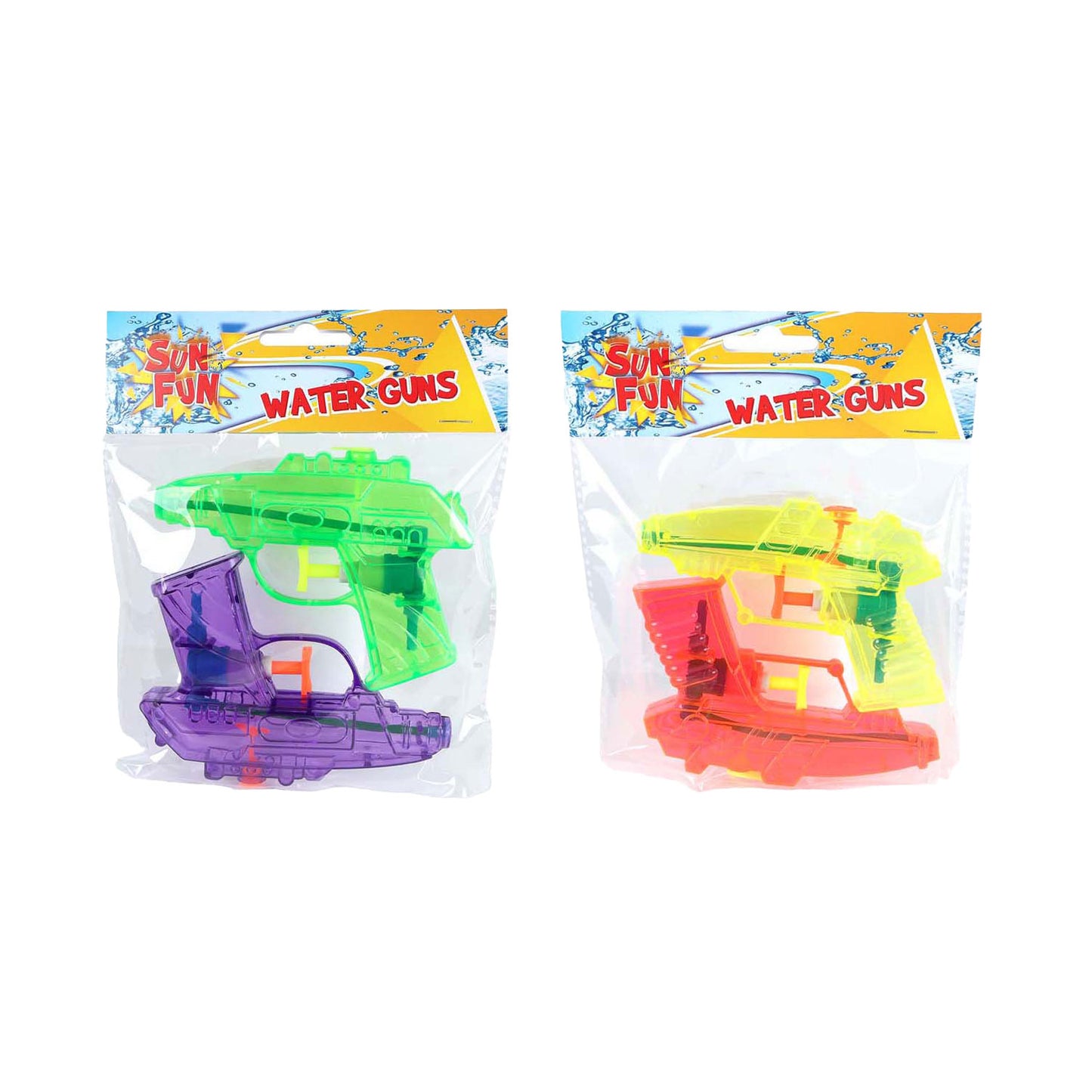 Sun Fun waterpistolen kleur, 2dlg.