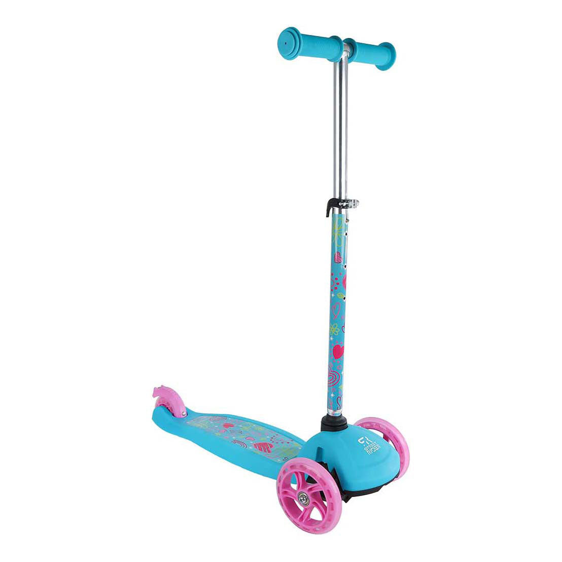 Street Rider 3-wiel step met verstelbaar stuur abec 7 roze
