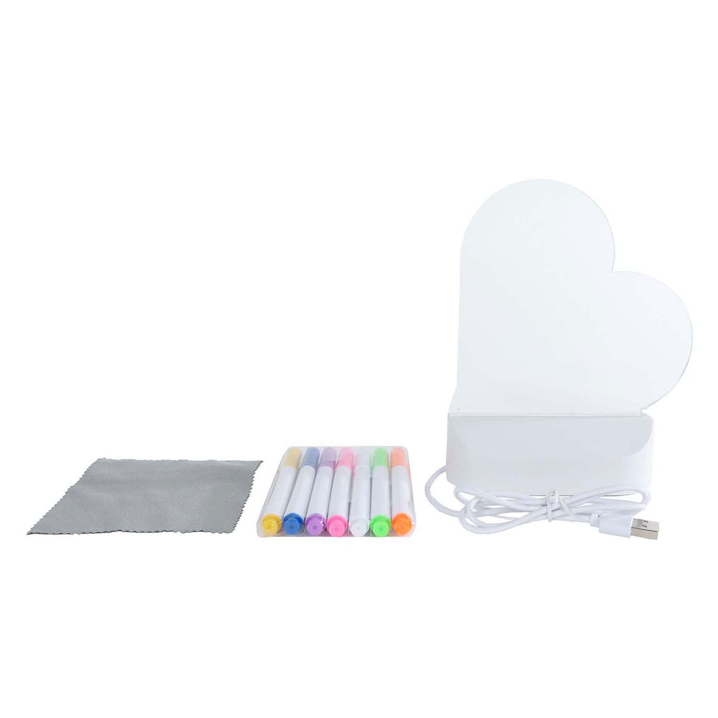Glamour lichtbord hart met usb-aansluiting en 7 stiften, 16cm