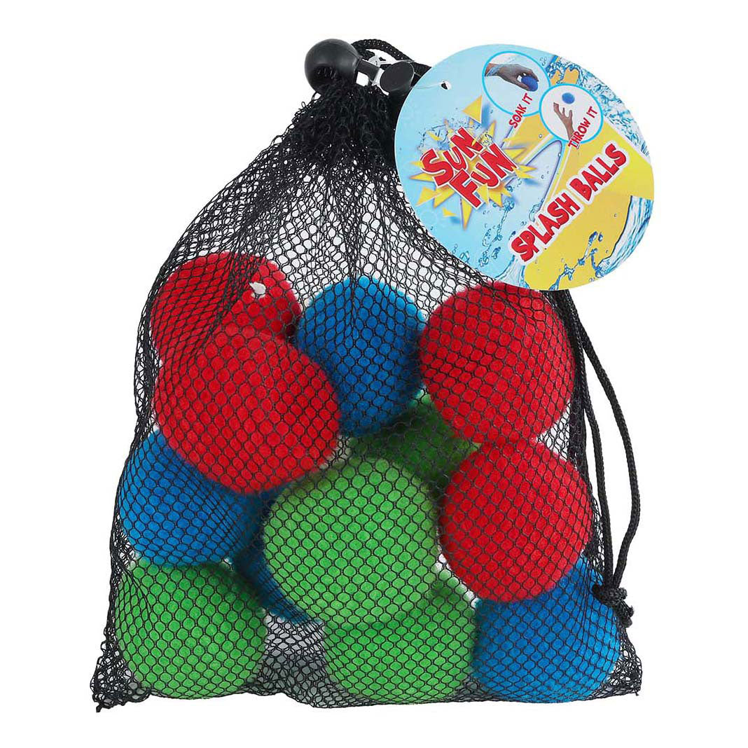 Sun Fun 12 gekleurde waterballen in opbergtas, 6cm