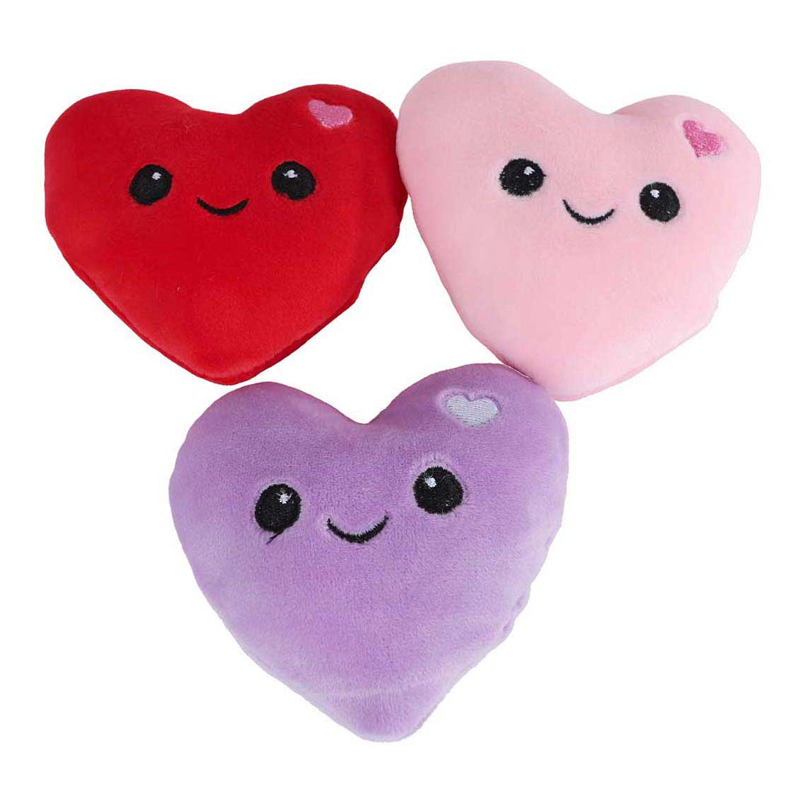 VAN MANEN Fluffy menu pluche ijsje met 3 hartjes - 25cm