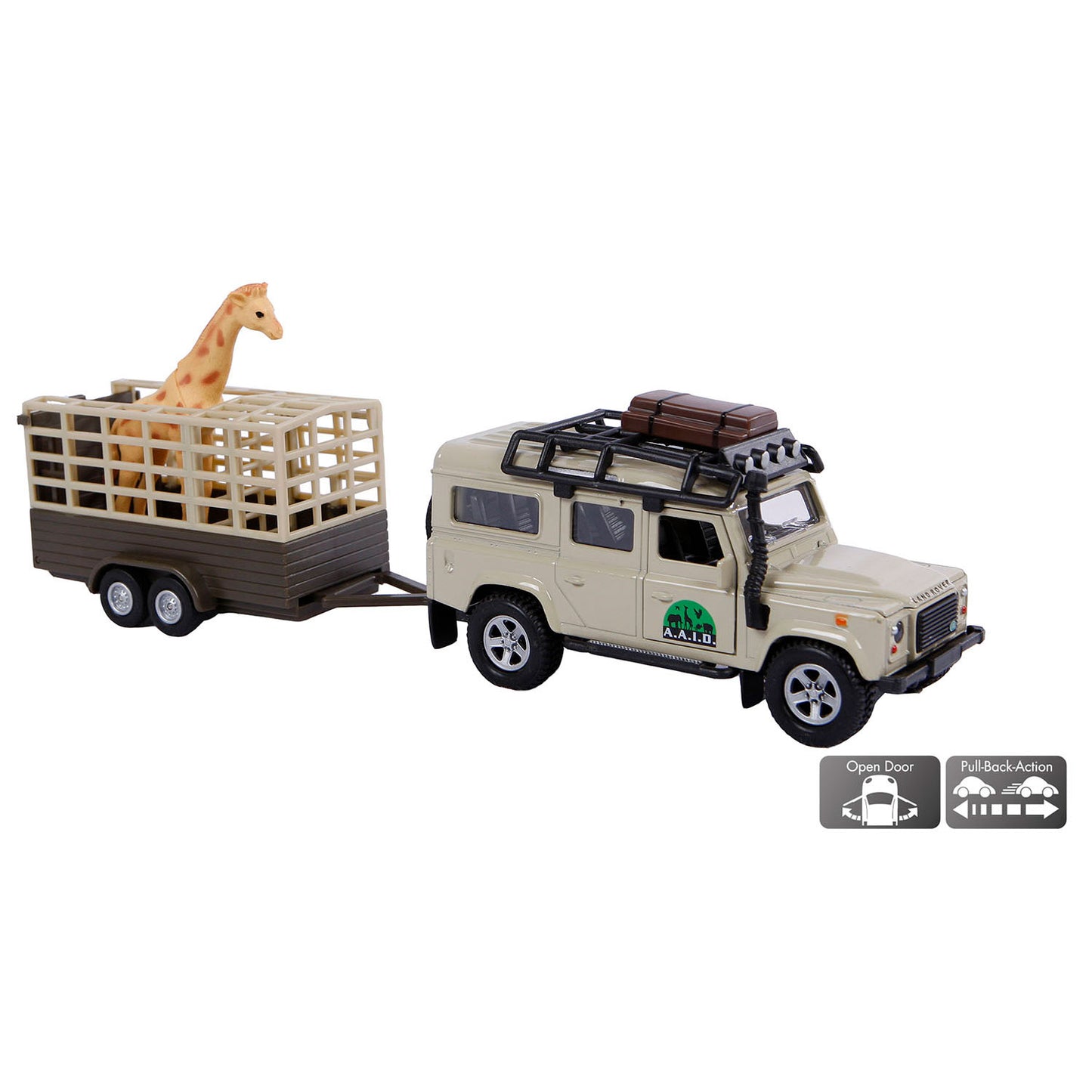 Kids Globe Landrover defender+giraffe trailer