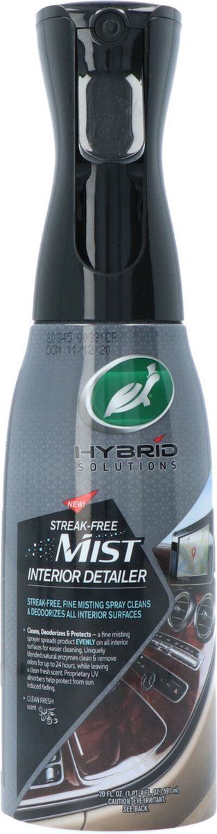 Turtle Wax hybrid solutions interior detailer – interieurreiniger - uniek doseersysteem - verdeelt gelijkmatig - reinigt, neutraliseert geuren en beschermt - tot 24 uur - 591ml