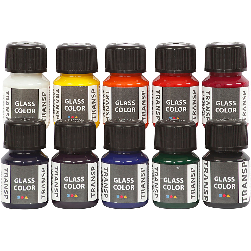 Creativ Company Https: www.cchobby.nl glass-color-transparent-diverse-kleuren-300-ml-10x30-ml-1-doos