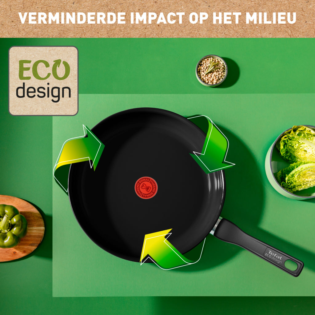 Tefal Kookgerei Tefal renew black koekenpan 28 cm zwart
