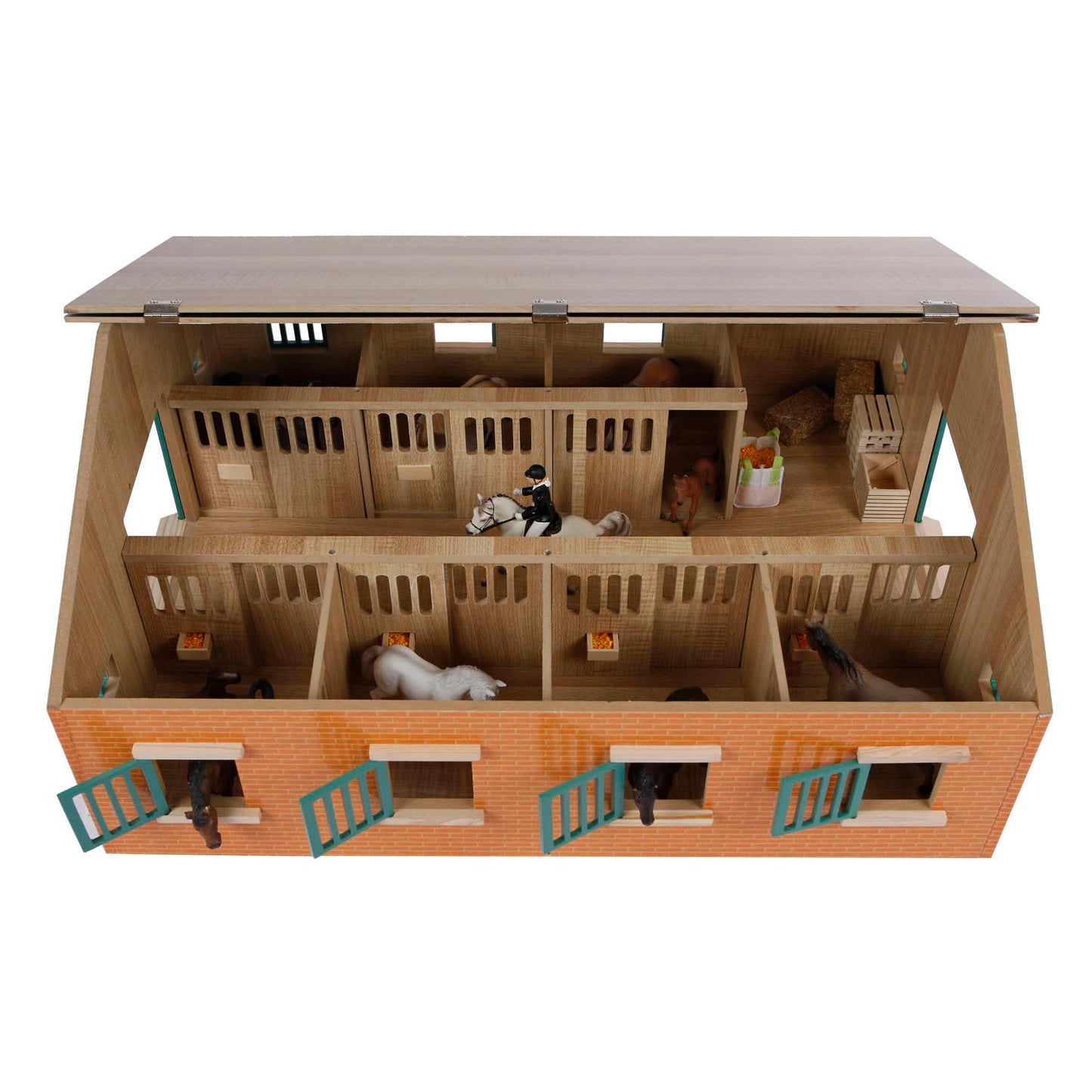 Kids GLOBE paardenstal met 7 boxen, 1:24
