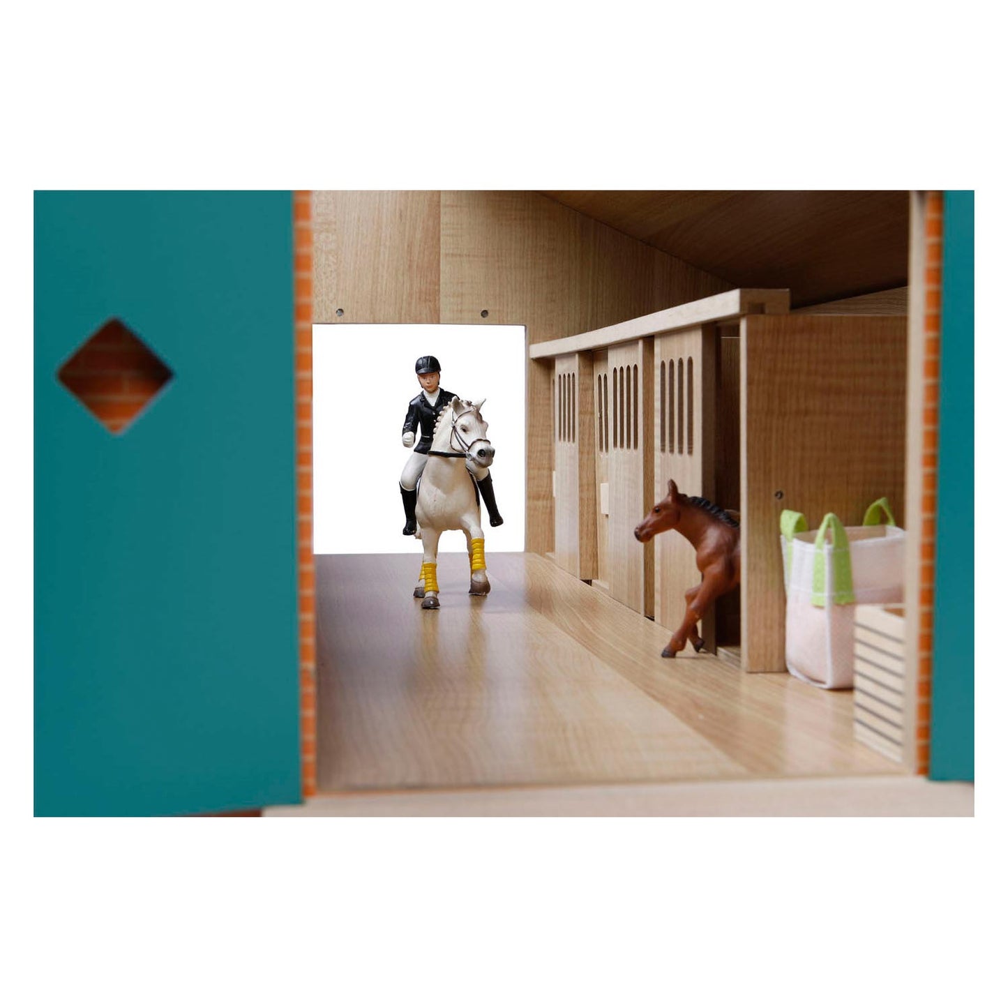 Kids GLOBE paardenstal met 7 boxen, 1:24