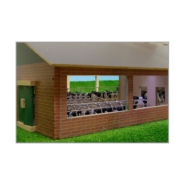 Kids Globe ligboxenstal hout met melkunit 1:32