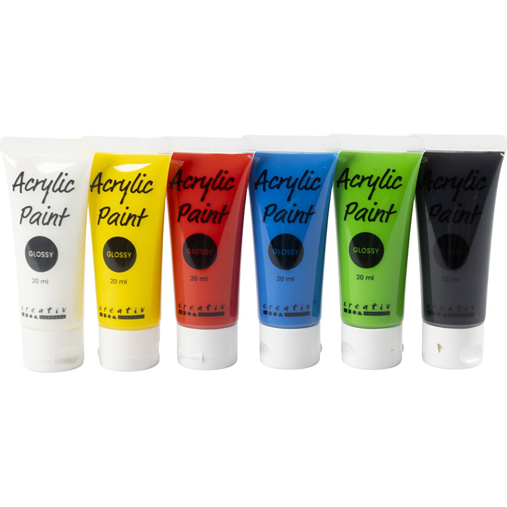 Creativ Company Https: www.cchobby.nl acrylverf-glossy-standaardkleuren-6x20-ml-1-doos