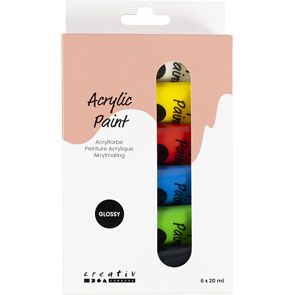 Creativ Company Https: www.cchobby.nl acrylverf-glossy-standaardkleuren-6x20-ml-1-doos