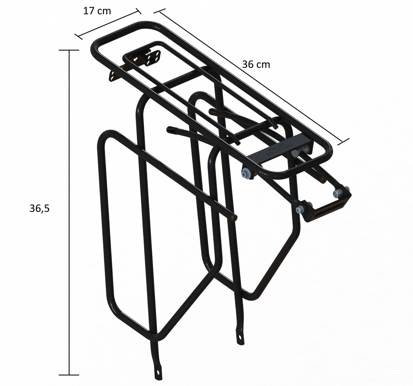 achterdrager met tasafhouders 28 inch staal zwart
