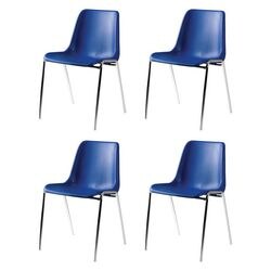 Stapelbare kuipstoel PP blauw lichtgewicht