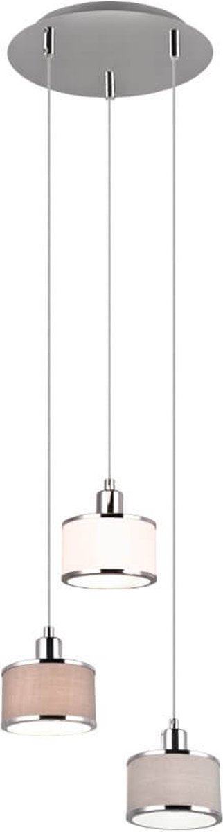 TRIO kaprun - hanglamp - chroom - excl. 3x e14 28w - in hoogte aanpasbaar