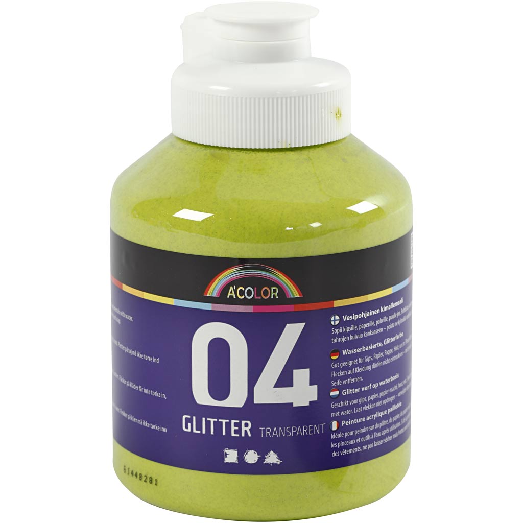 Creativ Company Https: www.cchobby.nl acrylverf-met-glitters-lime-groen-500-ml-1-fles