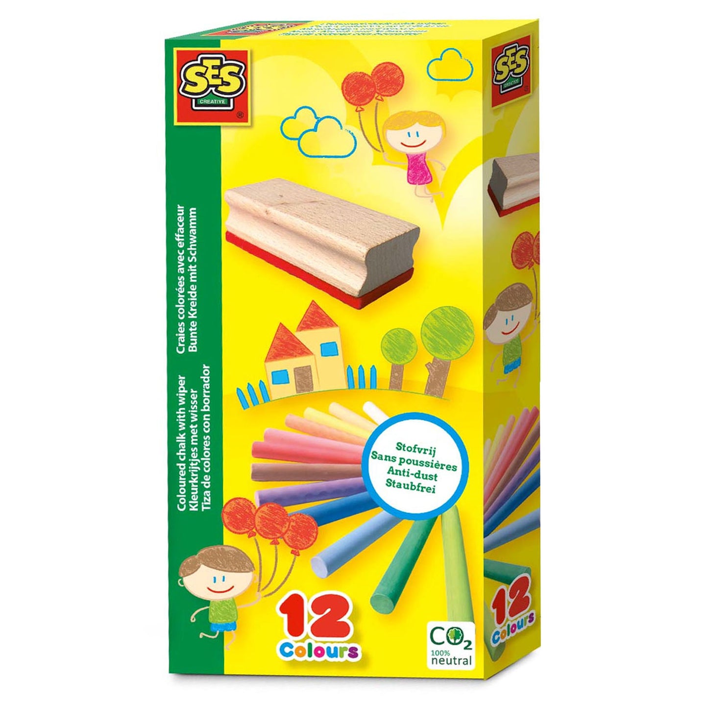 SES Creative Ses kleurkrijtjes met wisser