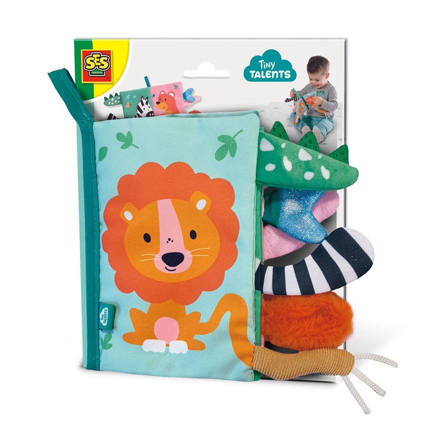 SES Creative Ses tiny talents sensory soft dierenstaarten boek