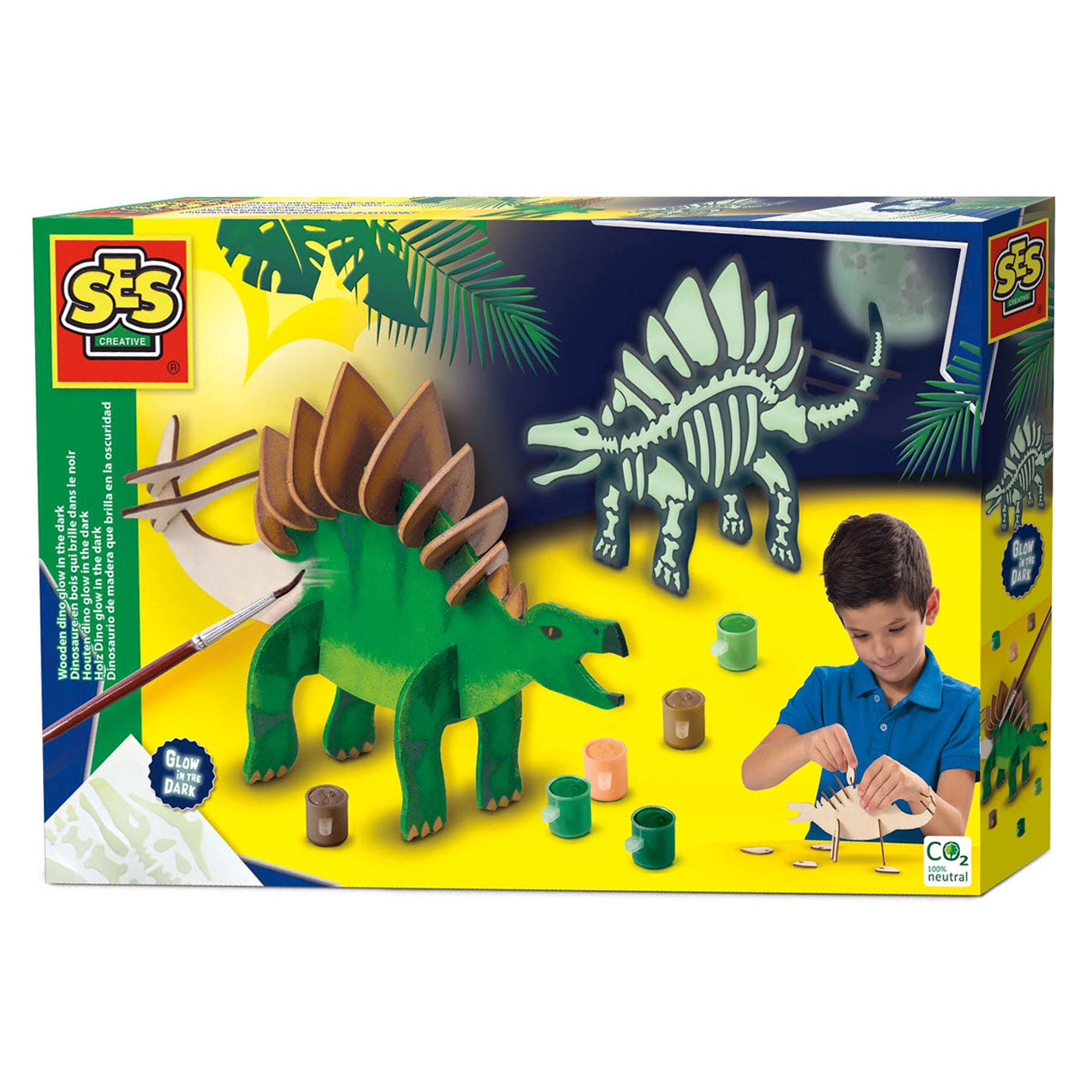 SES Creative Ses houten dino glow in the dark