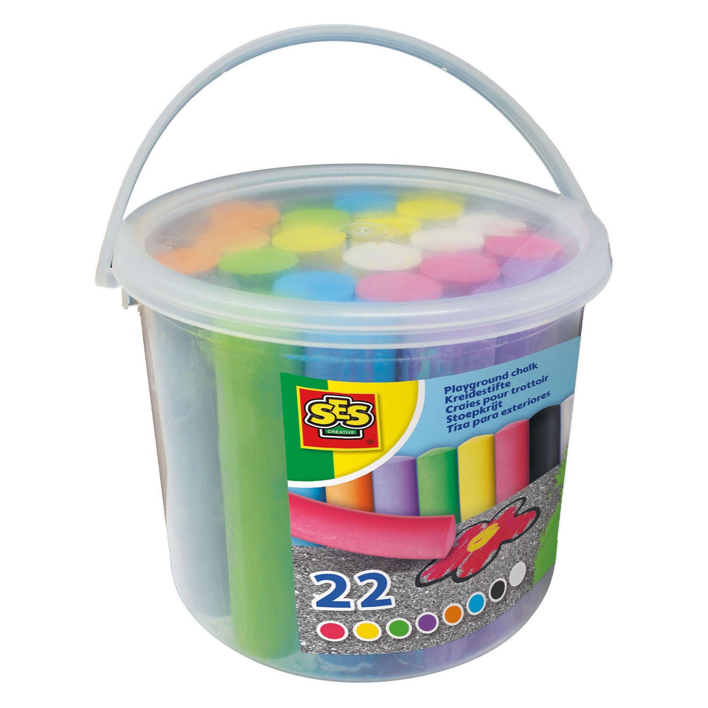 SES Creative Stoepkrijt emmer, 22st.