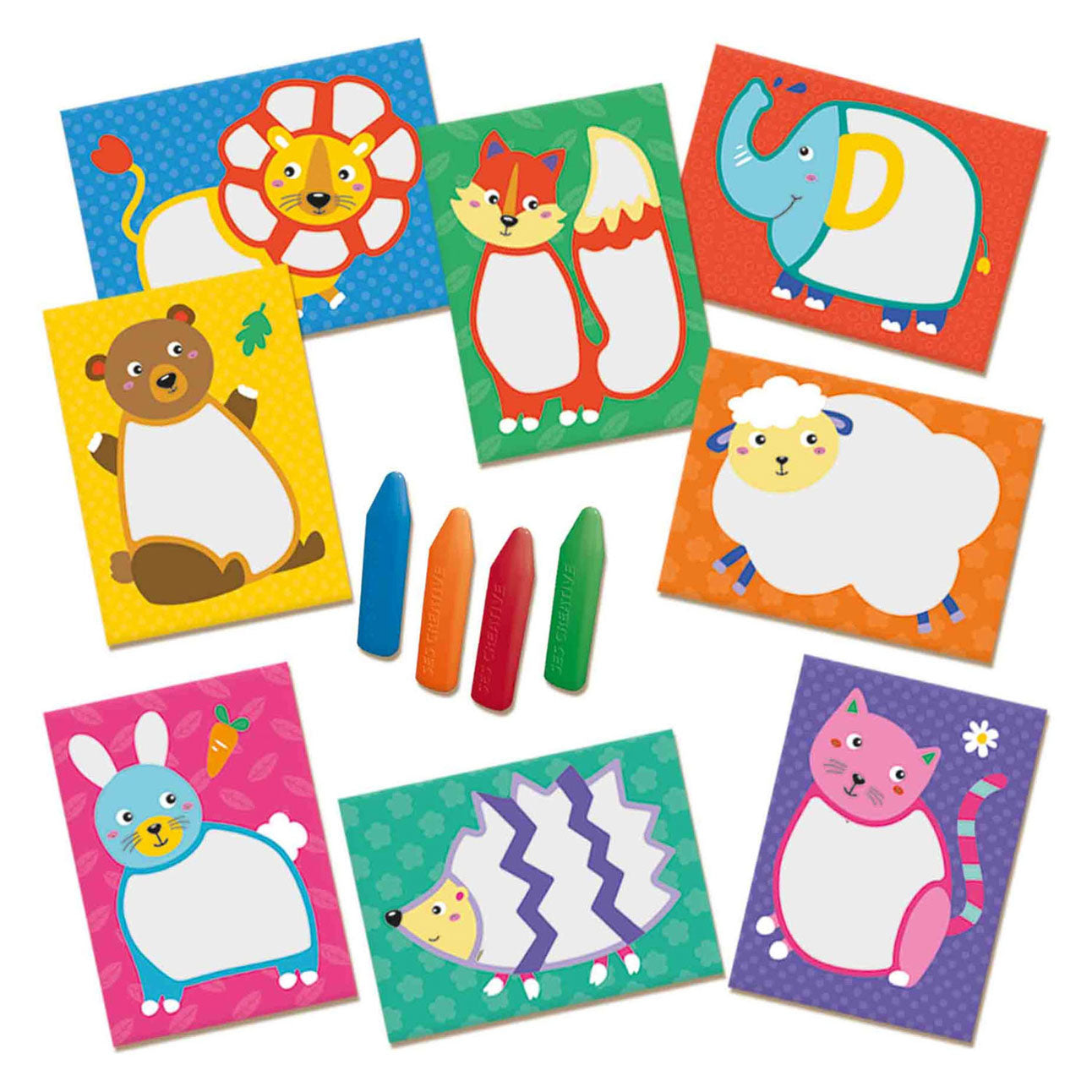 SES my first - krijtjes dieren kaarten