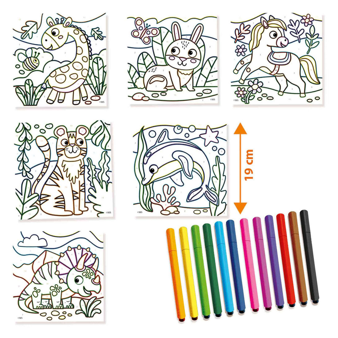 SES Creative Ses kleuren op nummers - driehoek grip stiften