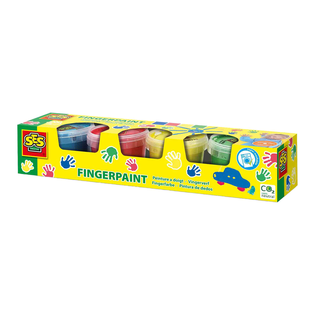 SES vingerverf primaire kleuren, 4x110ml