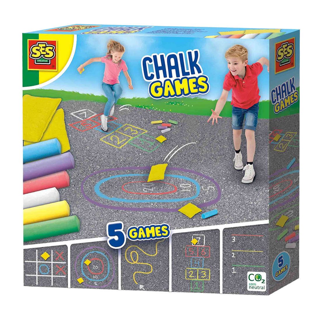 SES Creative Ses stoepkrijt spellen 5in1