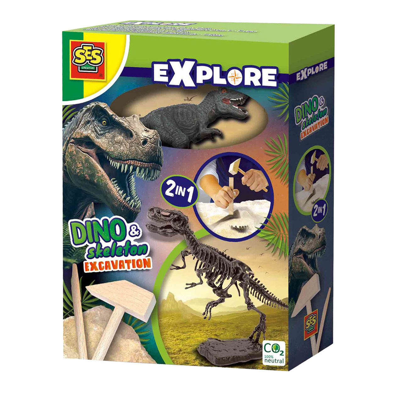 SES explore dino en skelet opgraven 2in1 - t-rex