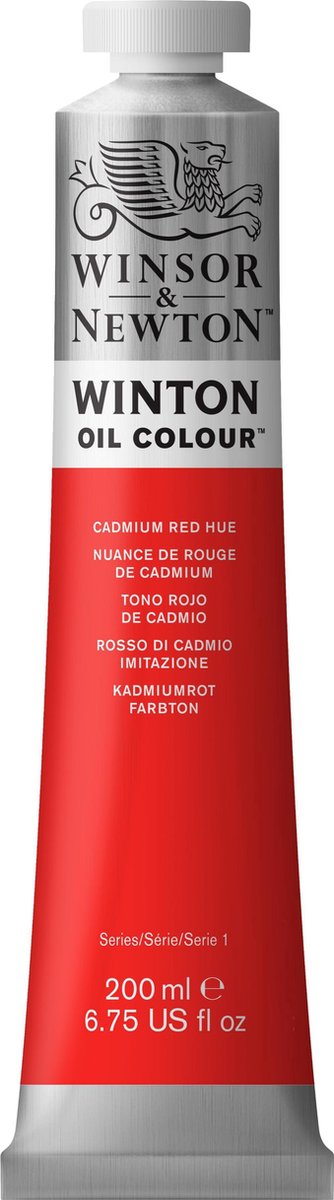 Winsor Newton winton oil colours 200ml cadmium red hue