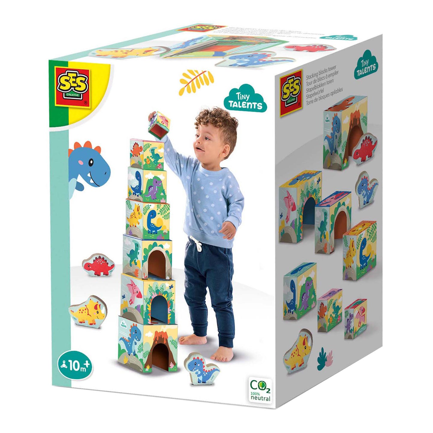 SES Creative Ses stapelblokken toren met dino figuren