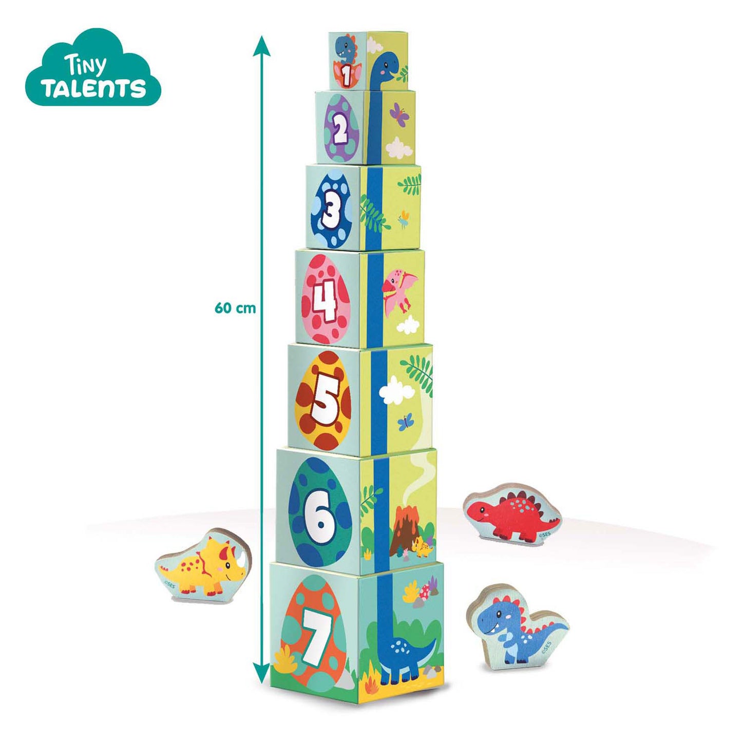 SES Creative Ses stapelblokken toren met dino figuren
