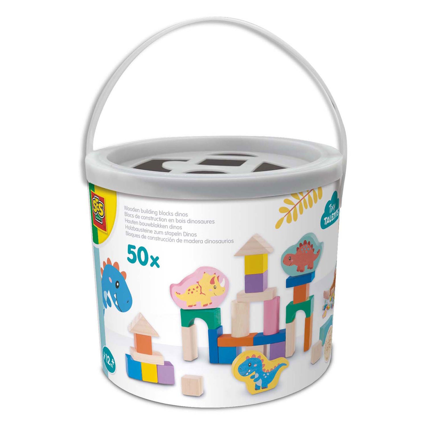 SES Creative Ses houten bouwblokken dino's, 50st.