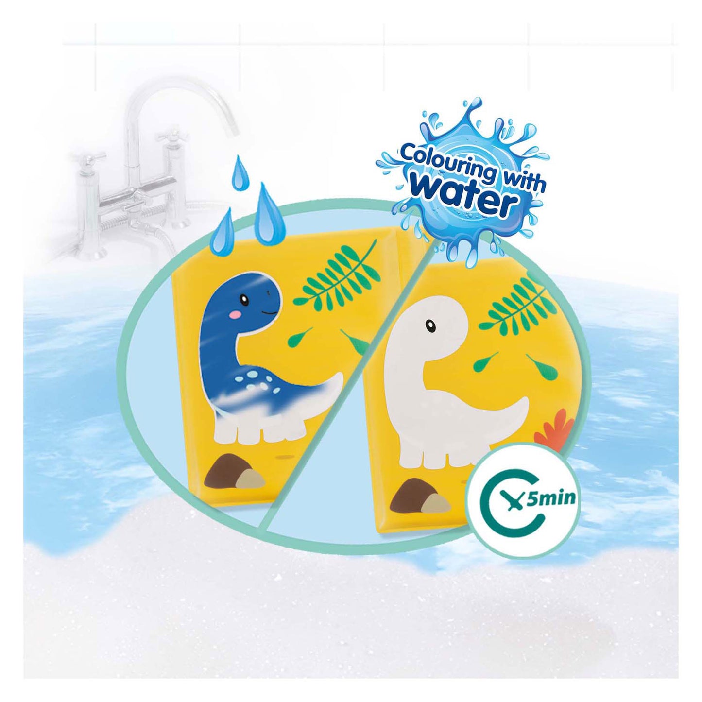 SES badboek - kleuren met water dino's