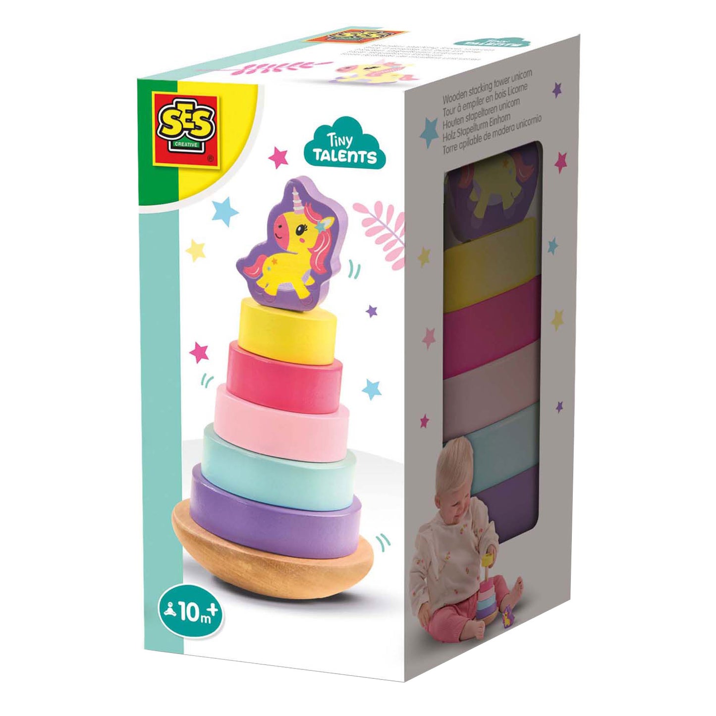 SES Creative Ses houten stapeltoren eenhoorn