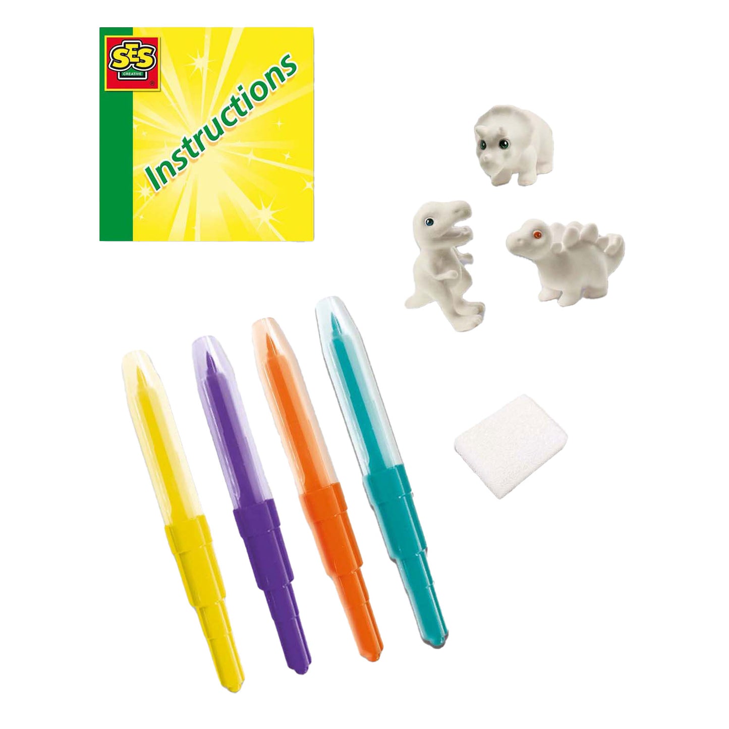 SES Creative Ses blow airbrush pens - dinosaurussen, 3st.
