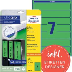 Rugetiketten Avery Zweckform L4764-20 Groen, 140 Etiketten