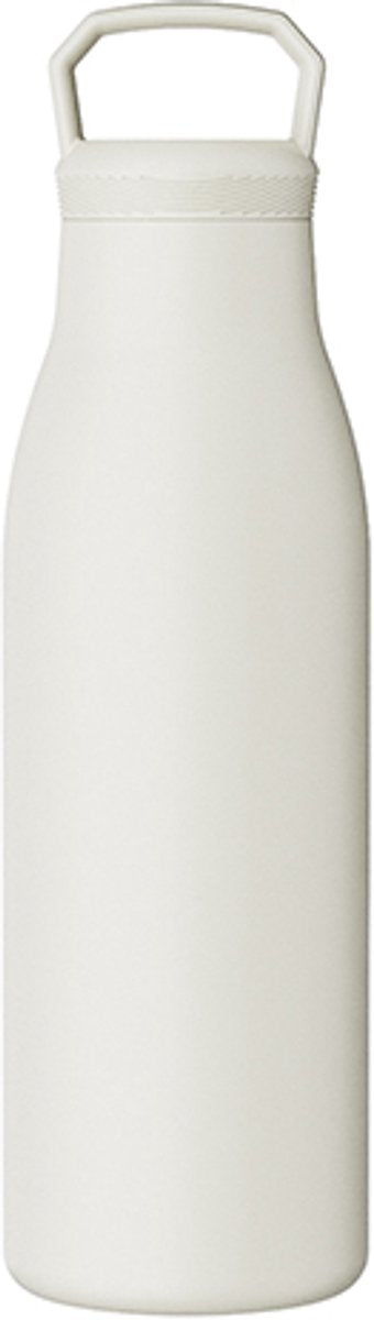Merkloos Sans Marque Kozie thermosfles 500 ml – rvs – dubbelwandig geïsoleerd – crème beige – lekvrije drinkfles