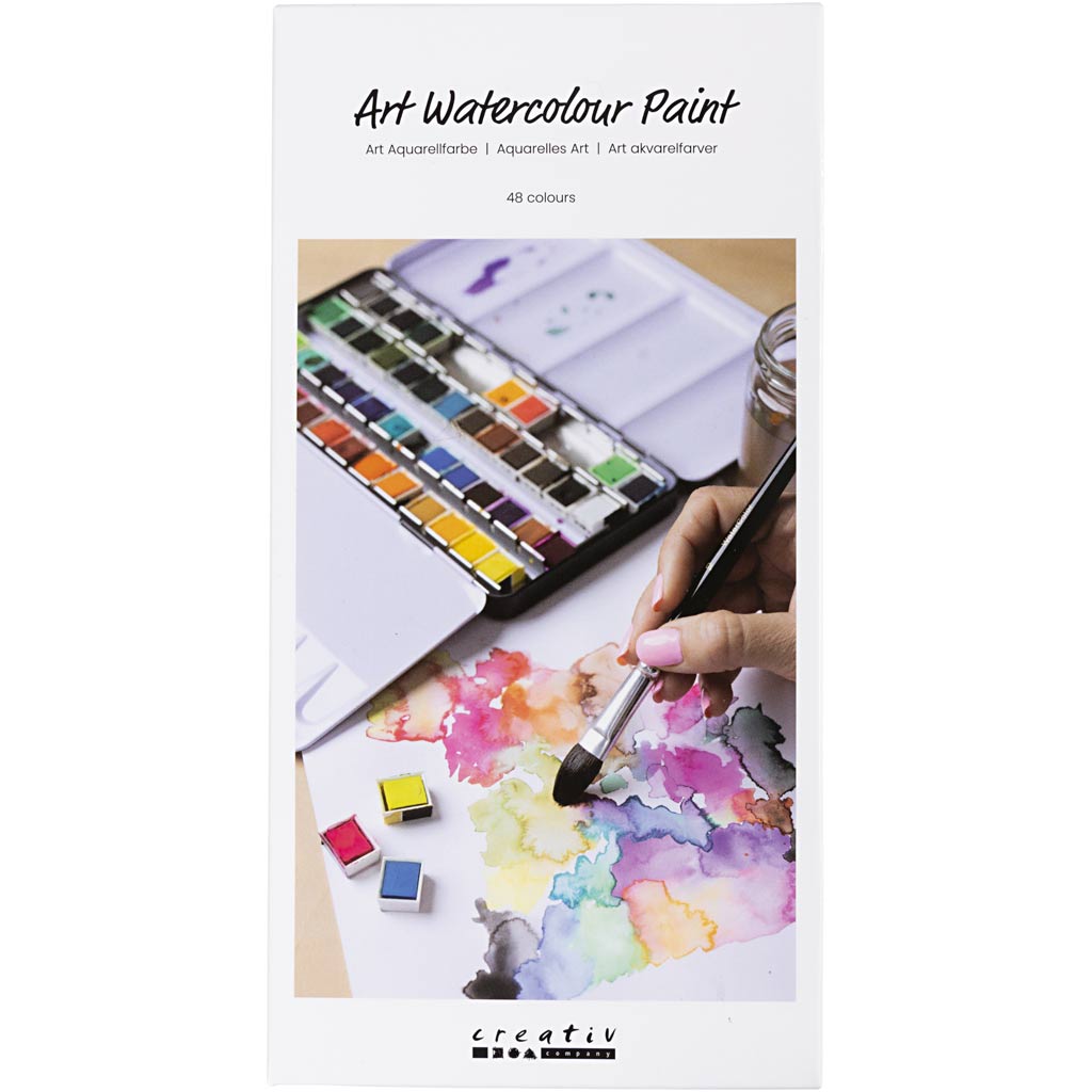 Creotime Https: www.cchobby.nl art-aquarelverf-pan-afm-10x15x20-mm-standaardkleuren-48-kleur-1-doos