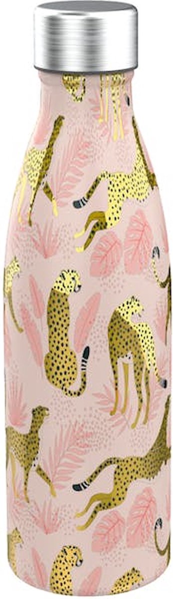 ACSI Lunch buddies rvs waterfles 600ml leopard