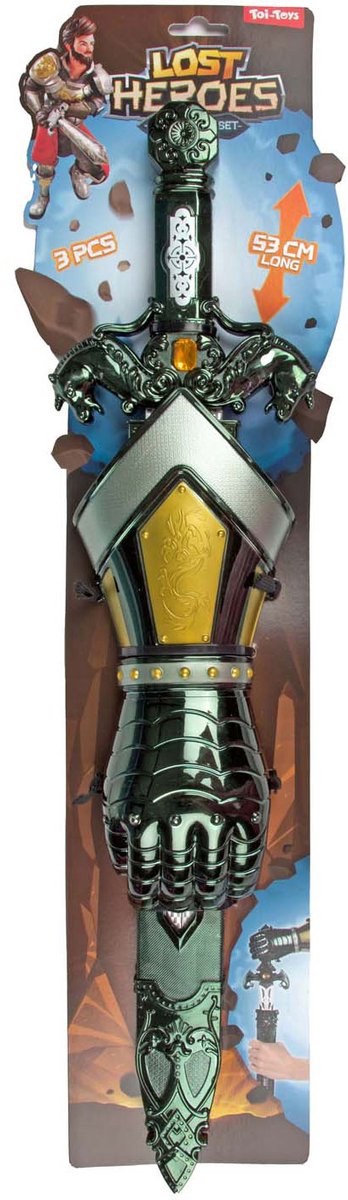 Toi-Toys Lost heroes verkleedset ridder met zwaard en hand, 53cm