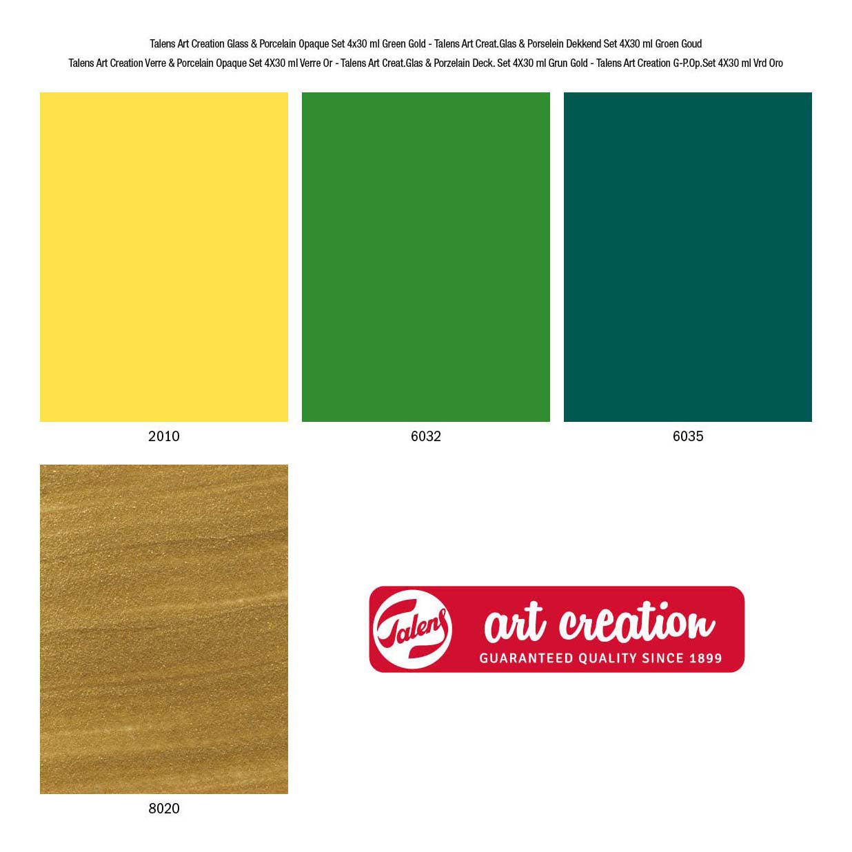 Talens Art Creation Talens art creat.glas porselein dekkend 4x30ml groen goud