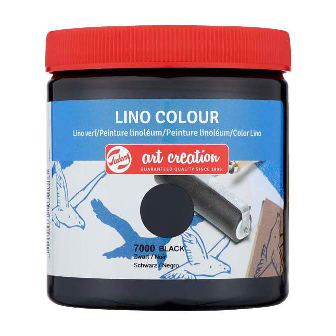Talens art creation lino verf pot 250ml zwart 7000