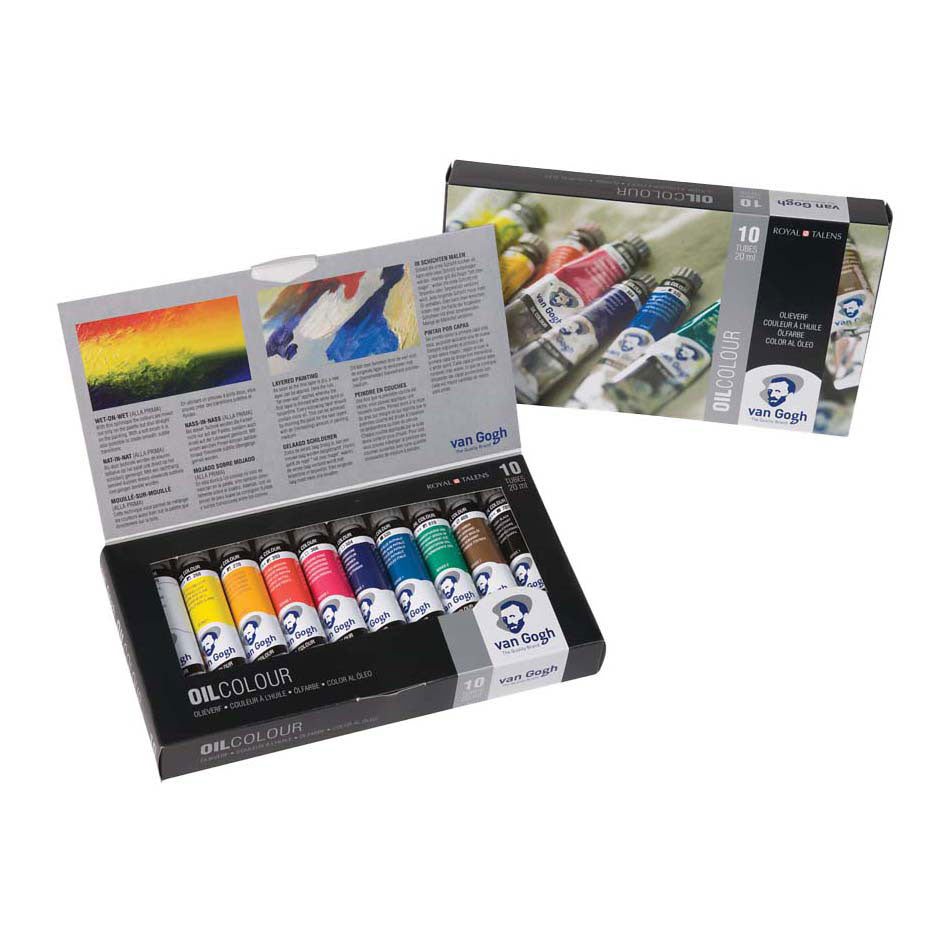 Van Gogh olieverf basisset met 10 kleuren in tubes van 20ml