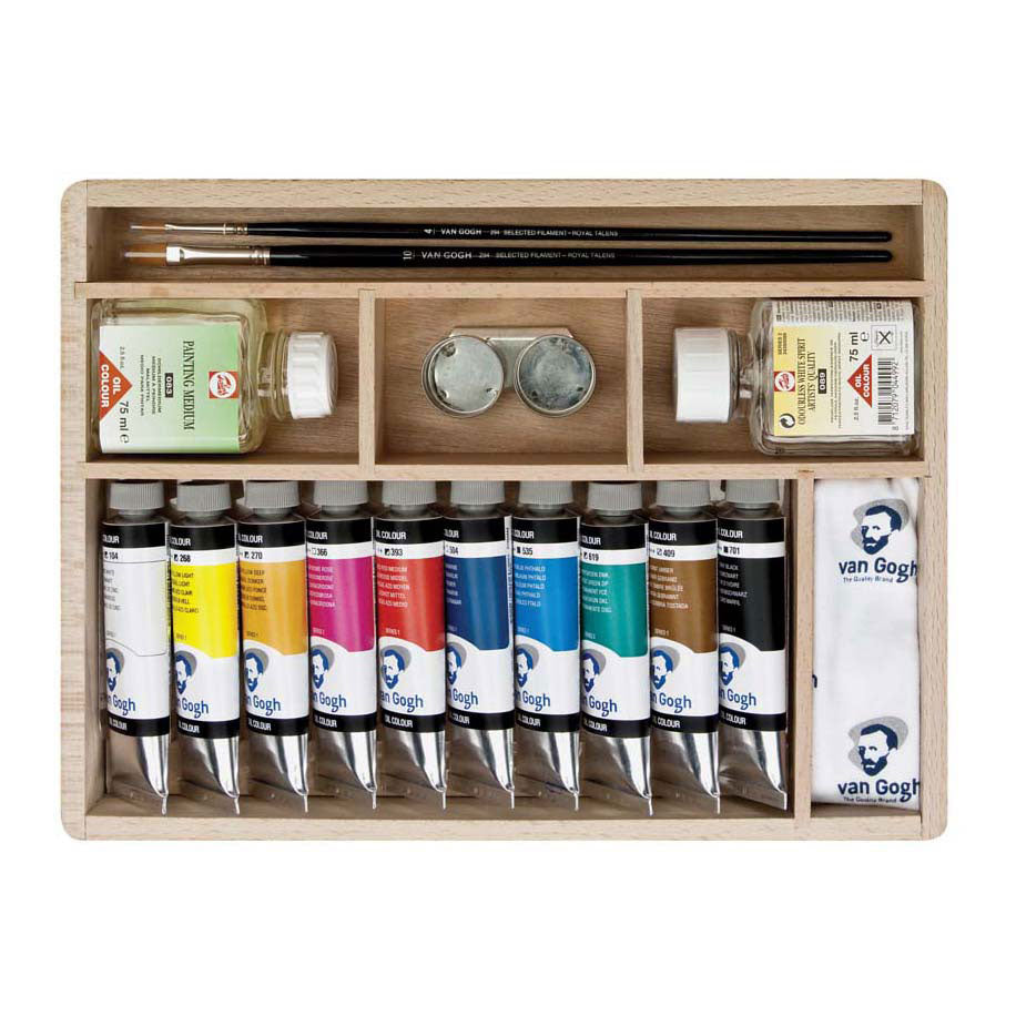Talens Van gogh olieverf kist basic met 10 kleuren 40ml
