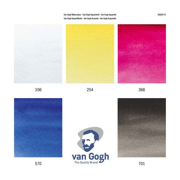 Van Gogh aquarelverf primaire mengset, 5x10ml tubes